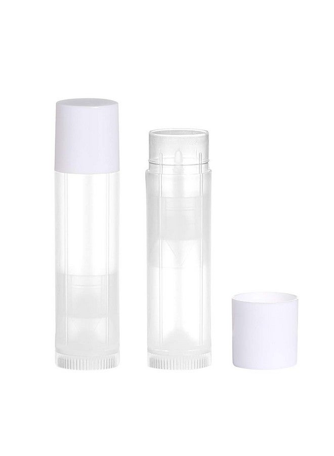 JIUZHU JIUZHU 100 Sets Empty Lip Balm Tubes Bulk Round with White Caps for DIY Lipstick homemade, 3/16 Oz (5.5 ml), Clear, BPA Free, 100 Tubes and 100 Caps - Image 2