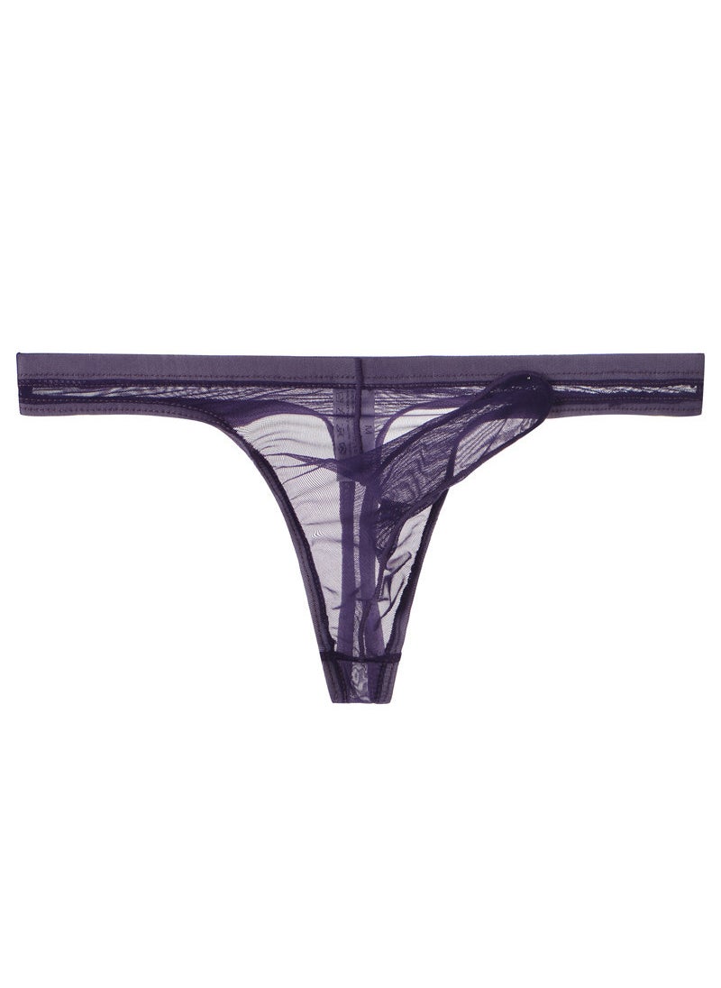 Generic - Mens Ultra-Thin Mesh Thong Breathable Elephant Trunk Underwear Sapphire Blue - Image 1