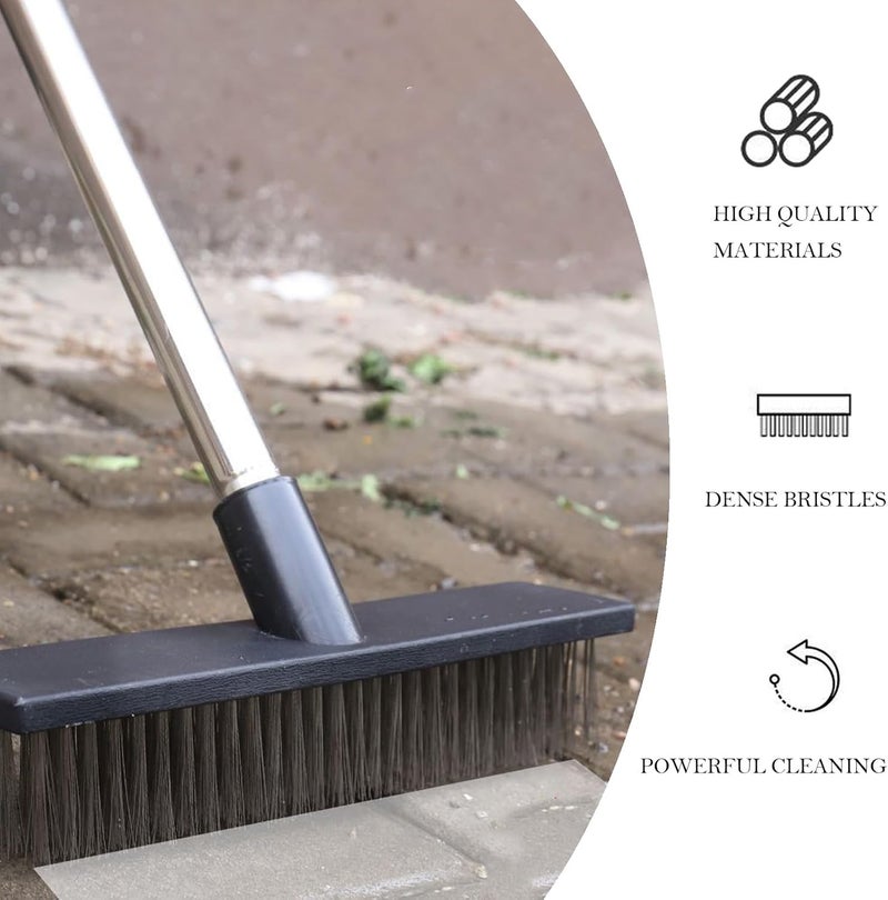 BSMstone Deck Brush Steel Wire Broom with Long Handle Stiff Scrub Brushes for Cleaning Boat Patio Concrete Moss Remover - Image 4