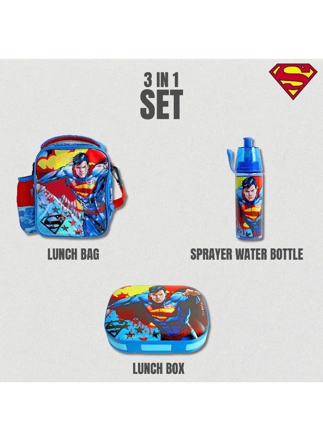 Warner Bros. Superman Mission Complete 3-In-1 Smash Lunch Bag, Water Bottle And Lunch Box Set - Image 3