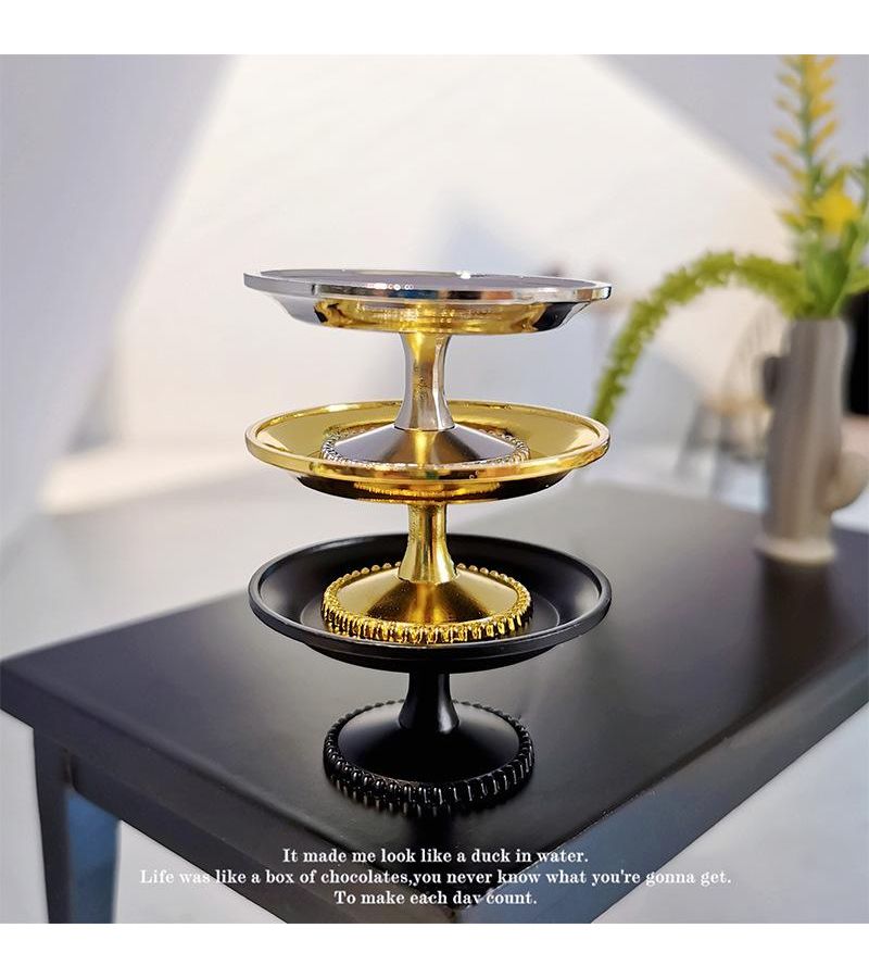 Mini Silvery Metal Fruit Snack Tray Cake Pastry Dessert Plate Decorative Ornament - Image 5