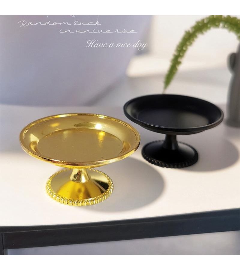 Mini Silvery Metal Fruit Snack Tray Cake Pastry Dessert Plate Decorative Ornament - Image 3