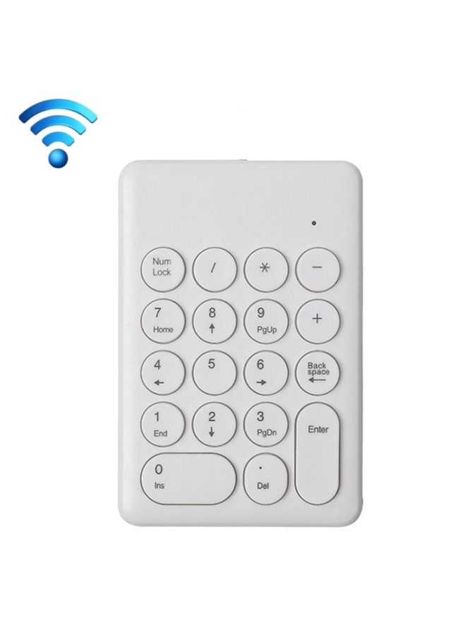 BURAQ 269 18 Keys Wireless Mini Numeric Keypad Accounting Bank Engineering Keypad(White)  - Image 1