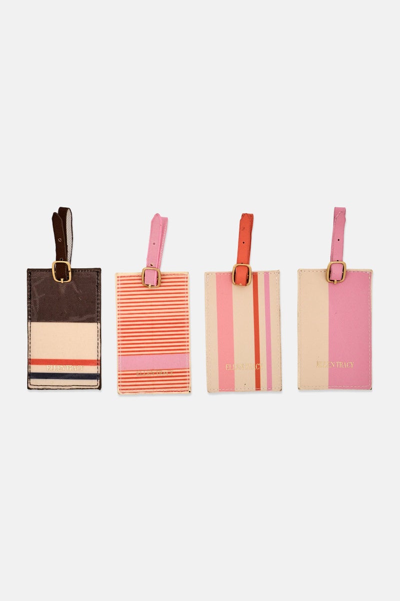 ELLEN TRACY 4 Pieces Brand Logo Luggage Tag Set, Multicolor - Image 4