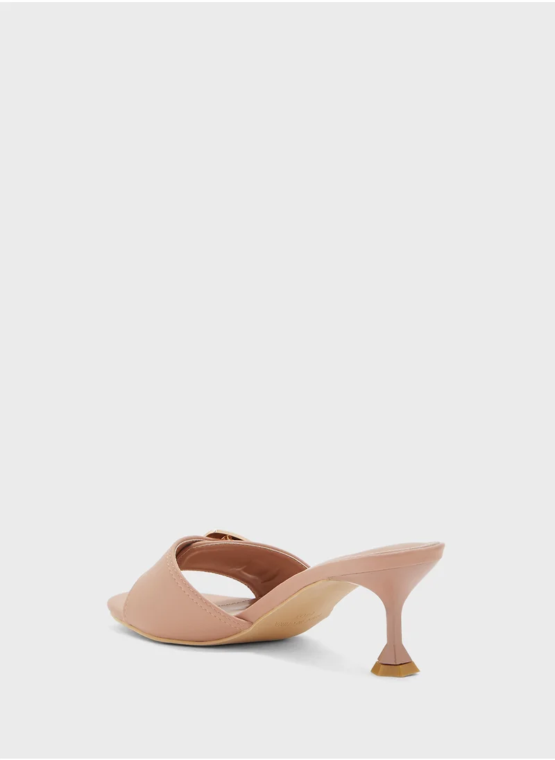 ELLA Buckle Detail Mule Heel Sandal