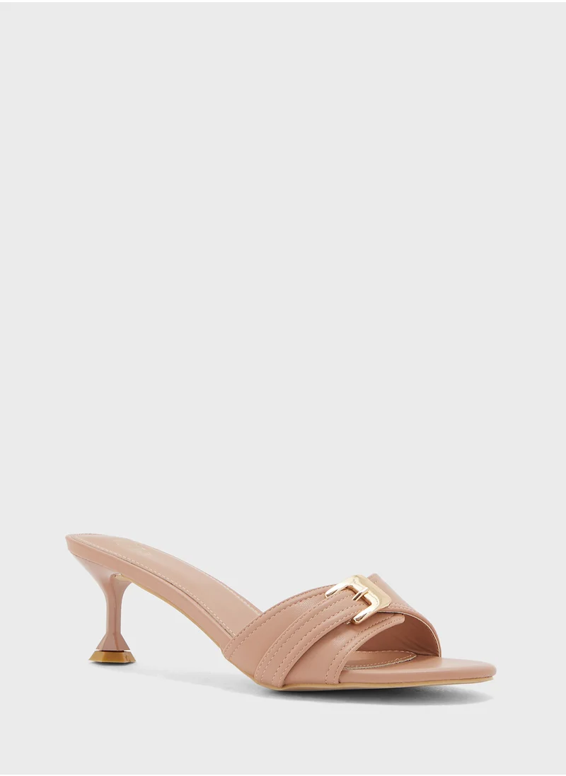 ايلا Buckle Detail Mule Heel Sandal