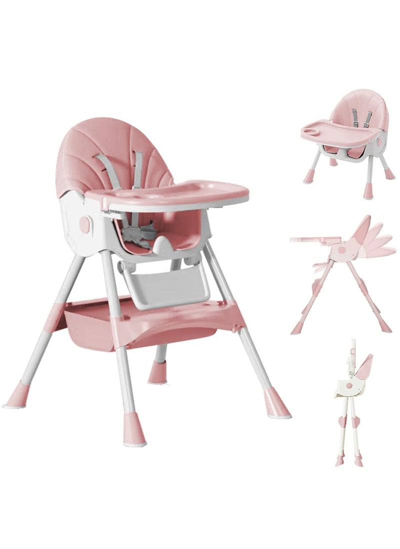 Apexll - High Chair for Babies and Toddlers, Foldable Baby High Chair with Adjustable Backrest, Double Removable Trays, Supports Up to 50KG, Easy to Clean - Image 1