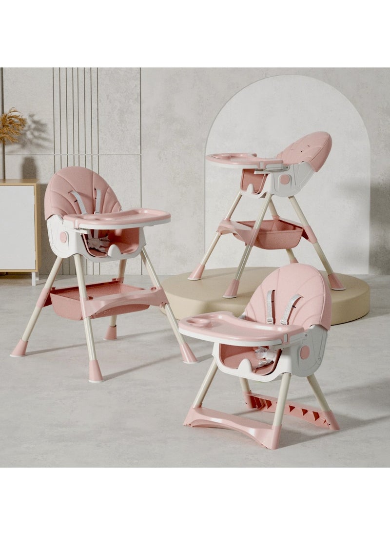 Apexll - High Chair for Babies and Toddlers, Foldable Baby High Chair with Adjustable Backrest, Double Removable Trays, Supports Up to 50KG, Easy to Clean - Image 1