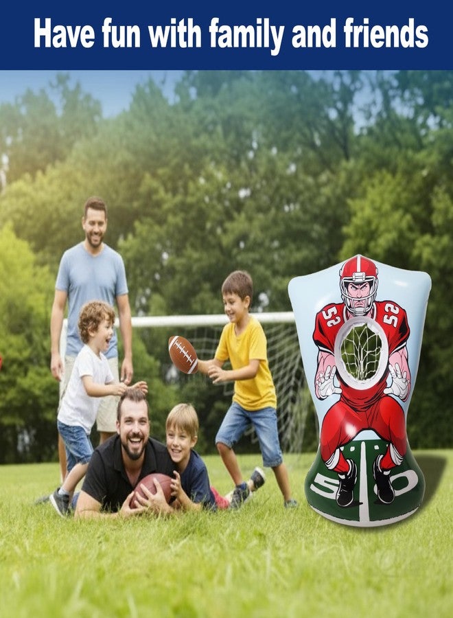 BCWATERFUNPD Inflatable Football Training Toss Game Inflatable Football Pitching Target for Kids, Double-Sided Outdoor & Indoor, Includes 2 Footballs, Pump & Patch Kit Football Games Gifts for 36 Months+ - Image 5
