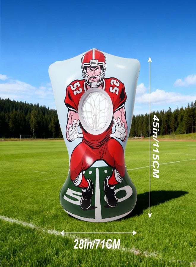 BCWATERFUNPD Inflatable Football Training Toss Game Inflatable Football Pitching Target for Kids, Double-Sided Outdoor & Indoor, Includes 2 Footballs, Pump & Patch Kit Football Games Gifts for 36 Months+ - Image 2