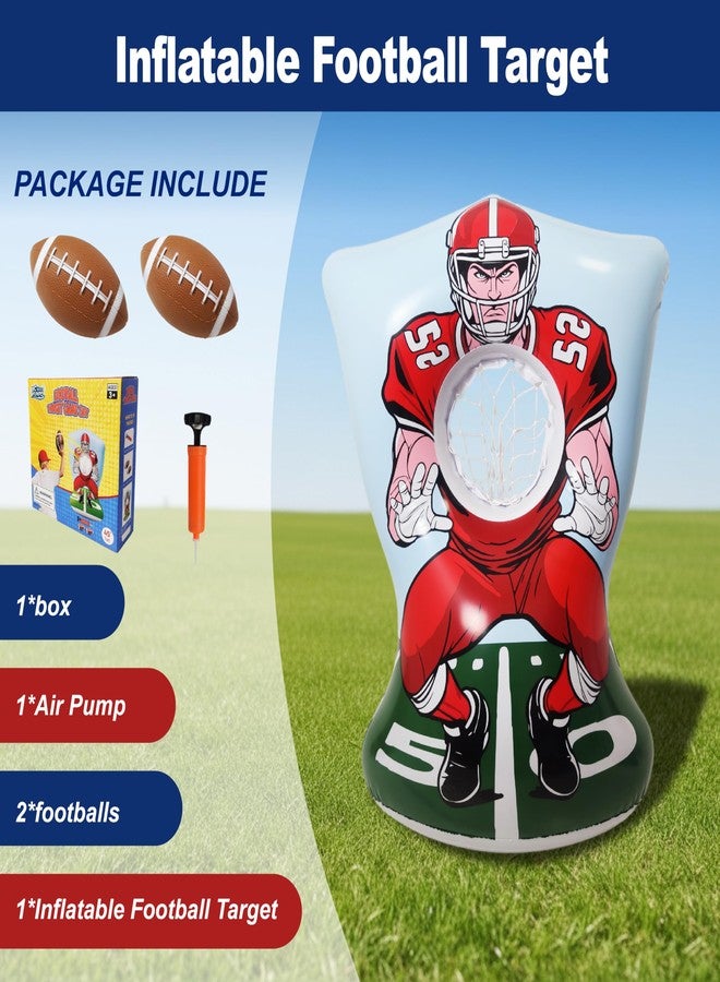 BCWATERFUNPD Inflatable Football Training Toss Game Inflatable Football Pitching Target for Kids, Double-Sided Outdoor & Indoor, Includes 2 Footballs, Pump & Patch Kit Football Games Gifts for 36 Months+ - Image 3
