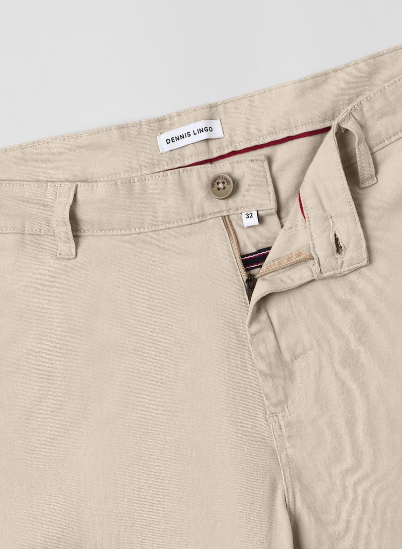 Dennis Lingo Cream Slim Fit Cargo Pants for Men - Cotton Lycra, Full Length, Mid Rise, Casual  - Image 5