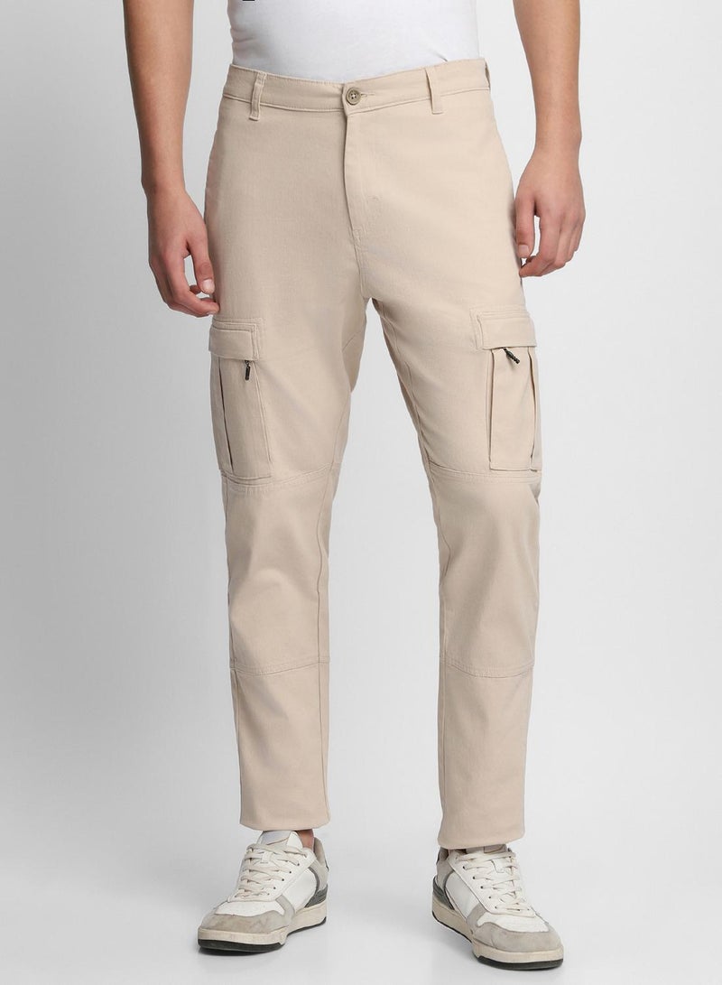 Dennis Lingo Cream Slim Fit Cargo Pants for Men - Cotton Lycra, Full Length, Mid Rise, Casual  - Image 2