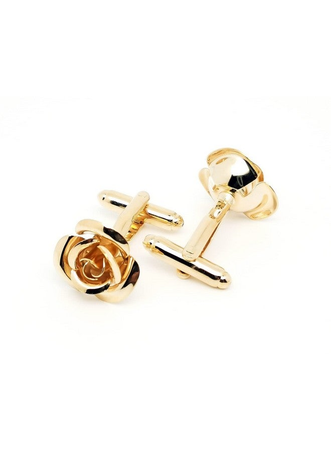 Jonwo Rose Gold Flower Shape French Shirt Jewelry Cufflinks Stainless Tuxedo Cuff Links Buttons With Gift Box For Business Wedding - Image 2