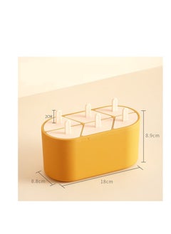 Y&D Kids Silicone Popsicle Molds Ice Pop Maker BPA Free Set of 6 Food Grade Cream DIY Toddler Oval Sticks Moulds Dishwasher Safe (Yellow)  - Image 1