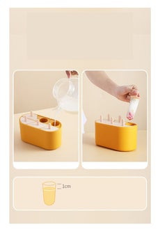Y&D Kids Silicone Popsicle Molds Ice Pop Maker BPA Free Set of 6 Food Grade Cream DIY Toddler Oval Sticks Moulds Dishwasher Safe (Yellow)  - Image 3