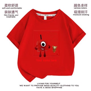 Digital Building Blocks T-Shirt Numberblocks Children'S Clothes Boys And Girls Digital Pattern Short Sleeve Suit Summer 1-10