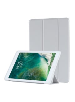Suitable For IpadAir6 Protective Case 789 Generation Leather Case Air4/5 Soft Case Pro11 Three-fold One-piece Logo Can Be Printed-Color:Grey-Applicable Model:Pro 9.7 Inch (special)