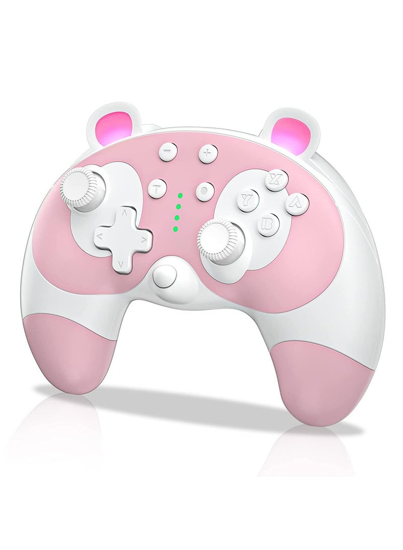 Wireless Bluetooth Game Console Controller Switch PRO Game Controller Pink Gamepad Gamepad For Switch Game Console And PC, Supports Gyro Axis And Dual Vibration 3D Joystick Device Interconnection - Image 1