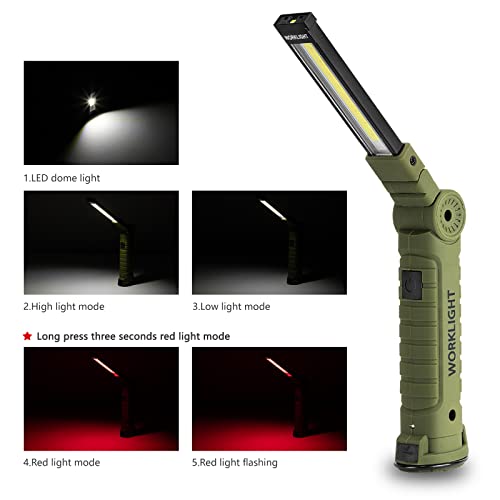 Lmaytech Men Tools for Christmas Birthday Gift 2 Packs LED Rechargeable Work Light Flashlights, 360°Rotate 5 Modes,Gifts for Men Him Dad Handyman for Car Repair, Grill and Outdoor - Image 3