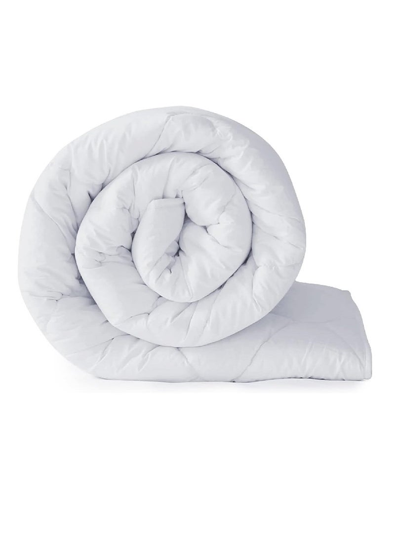 Blueberry - Luxury King Size Plain Duvet Cover Quilted Cotton White 200x220cm - Image 1