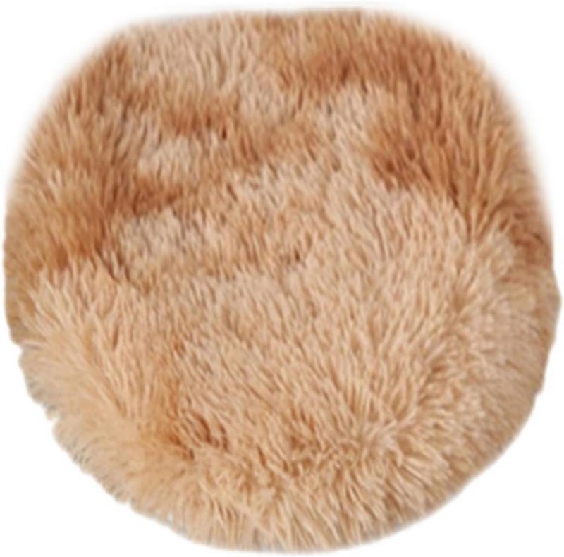 Insun Soft Fluffy Toilet Seat Cover, Washable Absorbent Lid Cover, Adjustable Non Slip Backing for Most Bathroom Toilet Lids Tie-Dyed Khaki 17.7" x 19.7" - Image 2