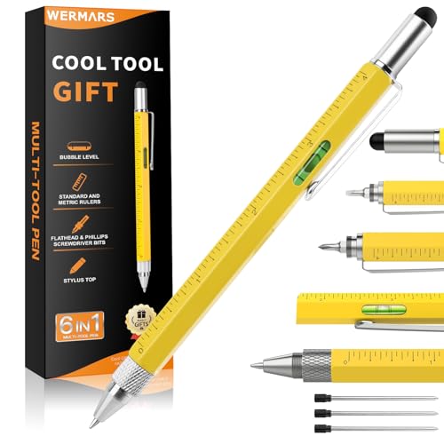 WERMARS Fathers Day Mens Gift-6 in 1 Multitool Pen, Birthday Gifts for Men, Fathers Day Dad Gifts for Him Adults Husband, Boyfriend, Grandpa,Christmas Gadgets Gift from Daughter Son Kids - Image 1