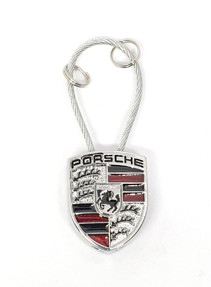 Zinc Alloy Metal 3D Logo Keychain For Porsche - Image 1