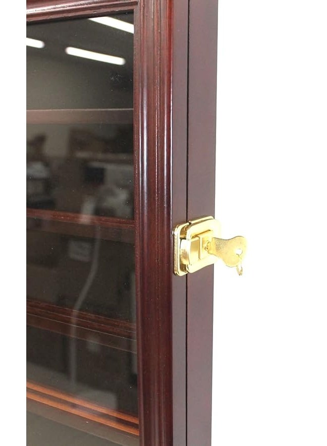DisplayGifts Military Challenge Coin Display Case Poker Chips Holder Wall Cabinet Showcase Rack Stand Mahogany Finish - Image 3