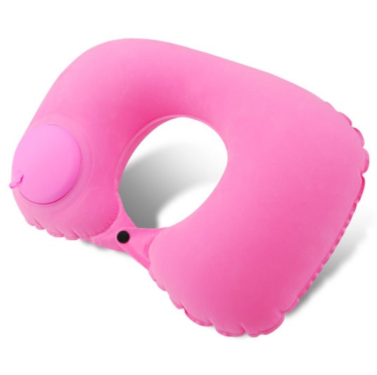 Inflatable U-Shaped Neck Pillow for TravelFlocking U pillow pink Flocking U pillow pink 
