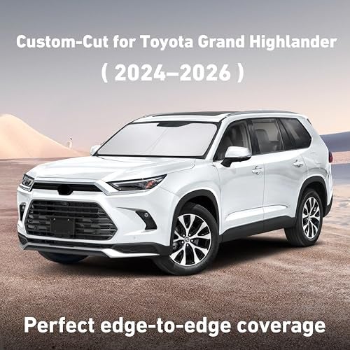EcoNour Windshield Sunshade Compatible for Lexus TXToyota Grand Highlander 2024 2025 2026 XLE MAX Limited Platinum Sun Visor for Front Window Sun Shade Cover BlockerProtector Car Accessories - Image 3