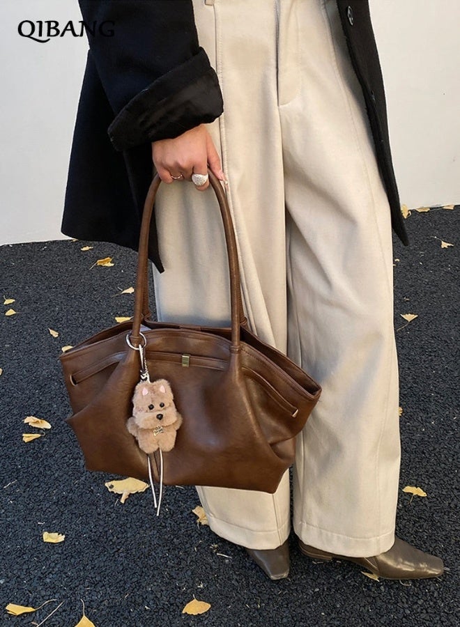 QIBANG Women's 2026 Top Handle Bag PU Leather Hobo Purse with Metal Accent Large Capacity Shoulder Bag Purse for Work Office Travel All-season - Image 4
