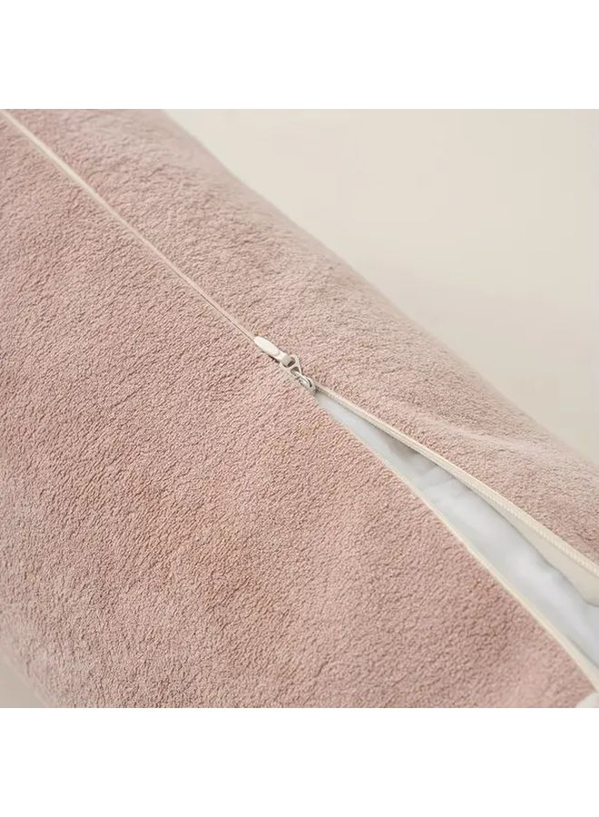 Pink Velvet Pillow Cover 47.24x13.78 Inch Soft Durable Machine Washable Zippered Decorative Cushion Cover For Living Room Bedroom Decor - Image 5