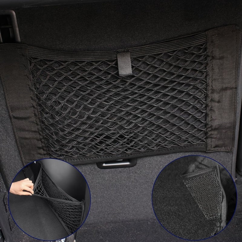 4 Pack Elastic Luggage Net Bags 15.75x9.84 Inch Car Trunk Load Fixing Edges - Image 1