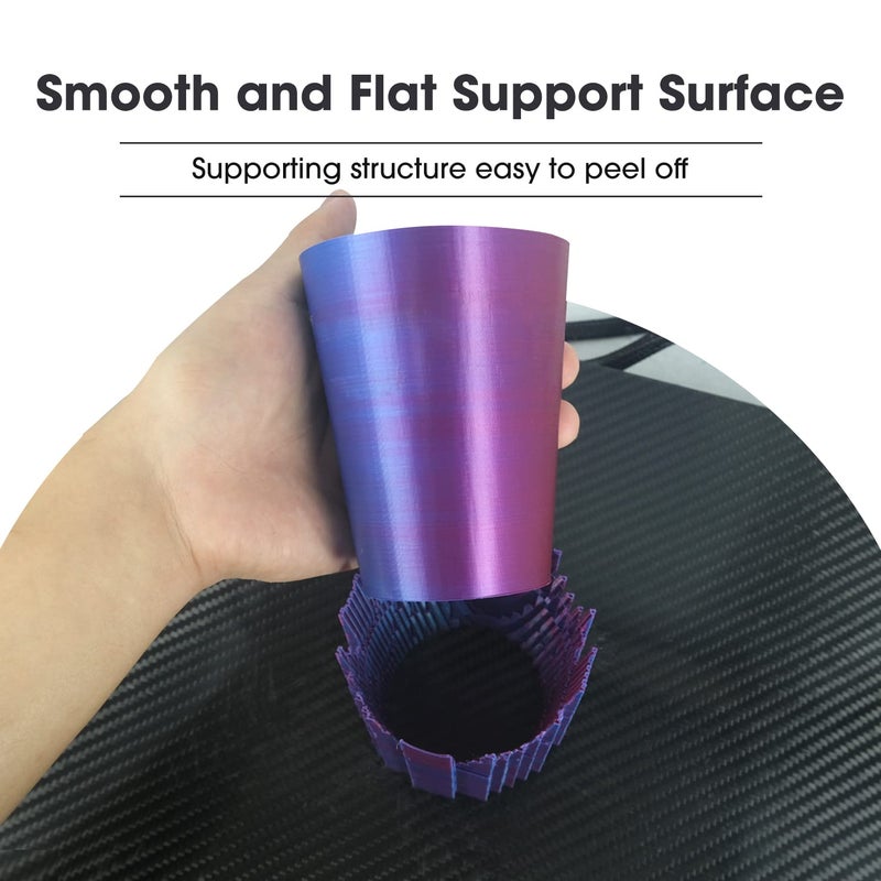 eSUN Silk Magic PLA Filament 1.75mm, Shiny Silk Dual Color Co Extrusion 3D Printer Filament, 1KG (2.2 LBS) Spool 3D Printing Color Change Filament for 3D Printers, Rose Red Blue - Image 4