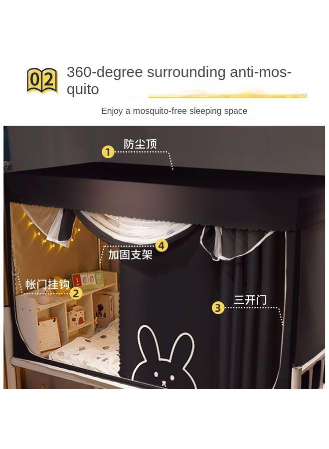 Bluejw Fully Enclosed Strong Shading Bed Curtain Mosquito Net Integrated Upper Bunk And Lower Bunk For College Students Dormitory Universal All-inclusive Curtain Fabric - Image 4