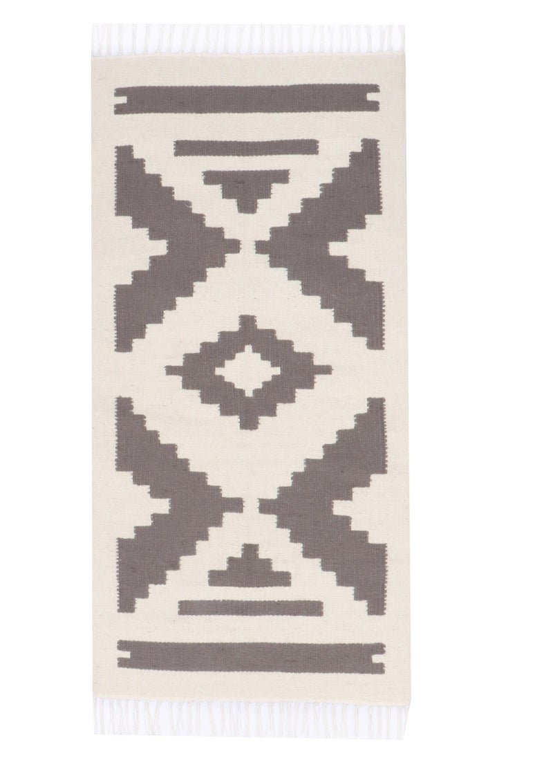 Bazaar Misr Sahara Kilim rug grey white  - Image 1