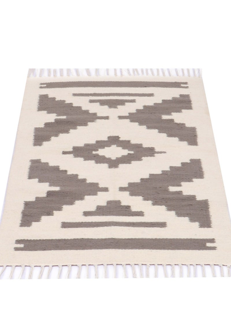 Bazaar Misr Sahara Kilim rug grey white  - Image 4