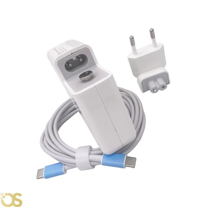 OS Laptop charger compatible with Apple MacBook with a power of 87 W with Type-C suitable for compatible devices with the same standard specifications, includes the adapter and (PLUG) AND CABLE TYPE-C TO TYPE-C (2M), safe, fast, and stable charging, with a 1-month warranty from OS STORE. - Image 2