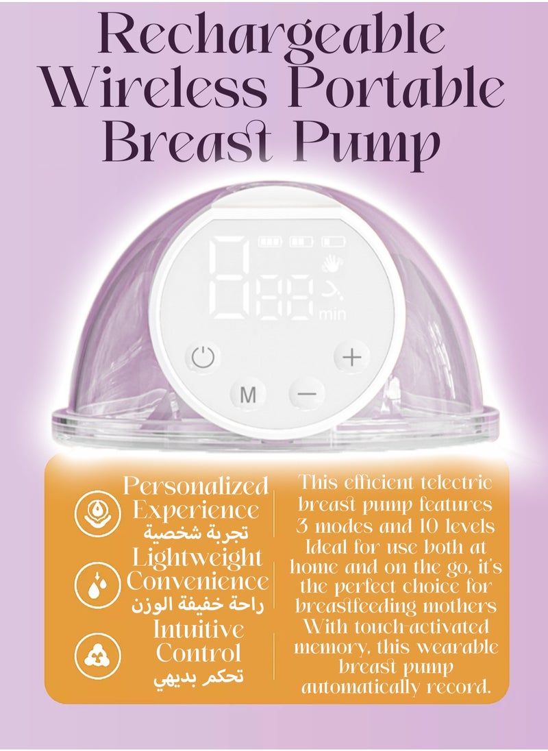 Mi VAZA - Portable Hands-free Breast Single Pump Wearable, Ultra-silent Hands Free Breast Pump With Smart LCD Display, 3 Modes & 8 Levels Rechargeable Wireless Portable Milk Pump Memory Function - White - Image 1