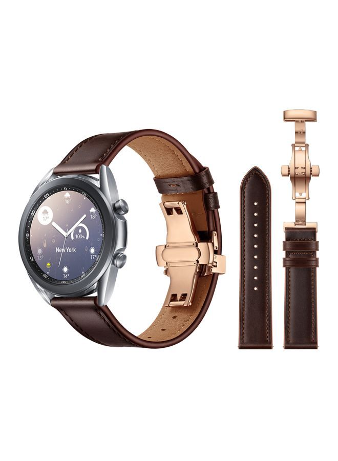 NIBEMINENT Replacement Band For Samsung Galaxy Watch 3 41mm Dark Brown  - Image 2