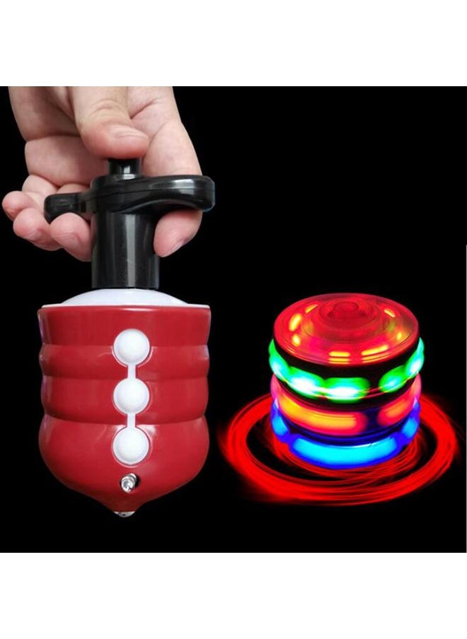 Thoraya - Electric Gyroscope Toy Colorful Lights Music Function Automatic Rotation Gyroscope for Kids Red - Image 1