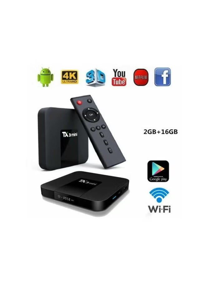 TX3 Mini 2GB RAM + 16GB ROM, Android 11.0 2.4/5G Dual WiFi Set Top Box Black - Image 2