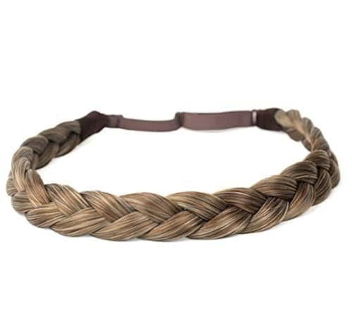 DIGUAN Synthetic Hair Braided Headband Classic Chunky Wide Plaited Braids Elastic Stretch Hairpiece Women Girl Beauty accessory 55g aHairBeauty Caramel Blonde