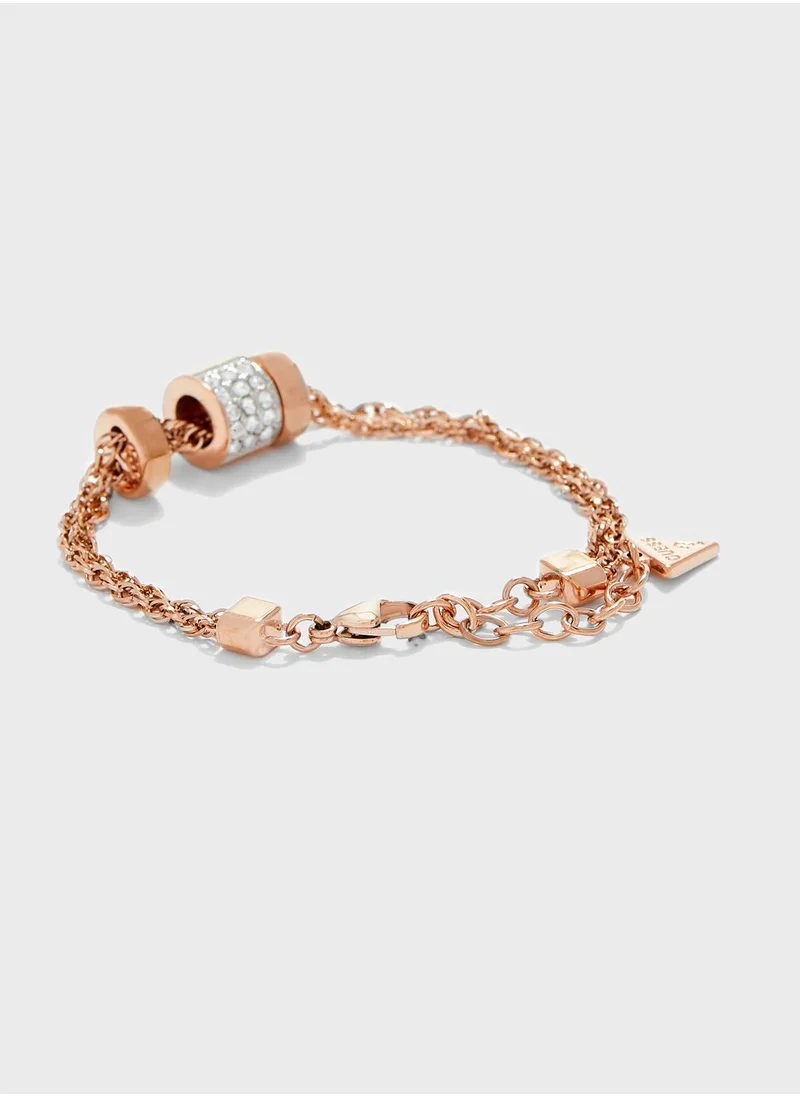 GUESS 3 Logo Crystal Beads Bracelet