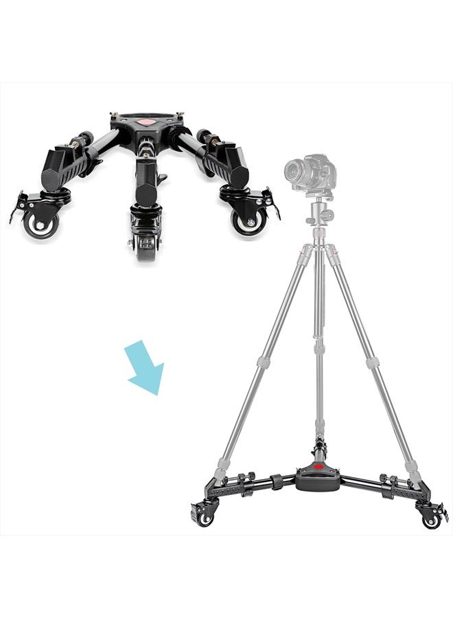 Neewer Photography Professional Heavy Duty Tripod Dolly with Rubber Wheels and Adjustable Leg Mounts for Canon Nikon Sony DSLR Cameras Camcorder Photo Video Lighting - Image 3