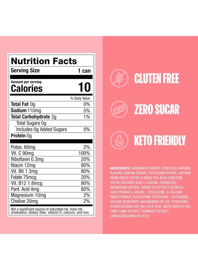 ZOA Zero Sugar Energy Drinks, White Peach - Sugar Free with Electrolytes, Healthy Vitamin C, Amino Acids, Essential B-Vitamins, and Caffeine from Green Tea - 12 Fl Oz (12-Pack) - Image 4