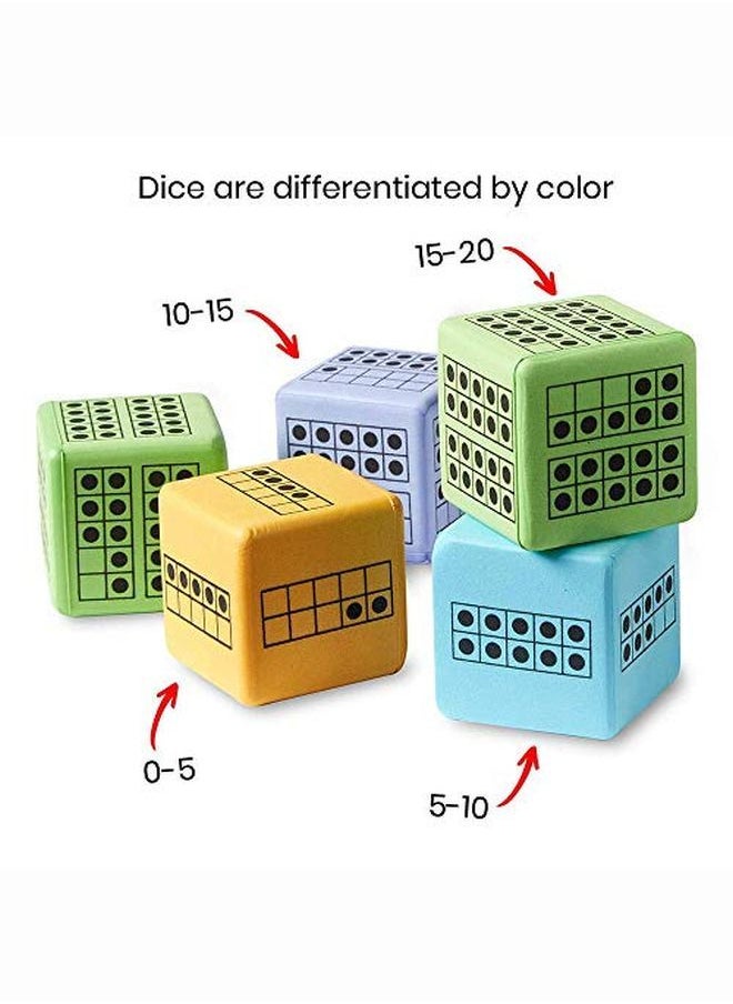 hand2mind - Ten Frame Math Dice Activity Set Foam Dice For Classroom 10 Frame Math For Counting And Subitizing Ten Frame Math Manipulatives Math Games Ten Frame Dice Large Foam Dice (12 Cubes) - Image 1