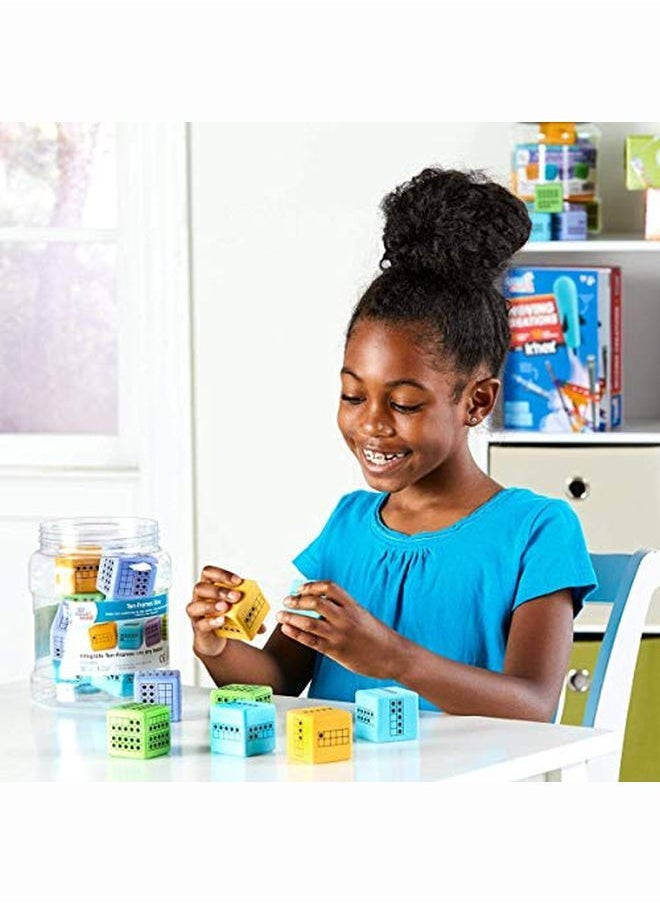 hand2mind - Ten Frame Math Dice Activity Set Foam Dice For Classroom 10 Frame Math For Counting And Subitizing Ten Frame Math Manipulatives Math Games Ten Frame Dice Large Foam Dice (12 Cubes) - Image 1
