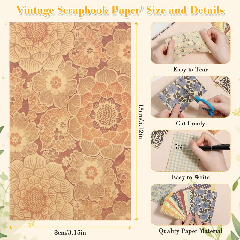 Jollidecor 300 Sheets Vintage Scrapbook Paper 5.1x3.1 Inch Mixed Special Decorative Paper for Junk Journal DIY Card Making, Scrapbooking, Photo Albums, Wall Art & Collage Kit, Cottagecore Aesthetic Room Decor - Image 2